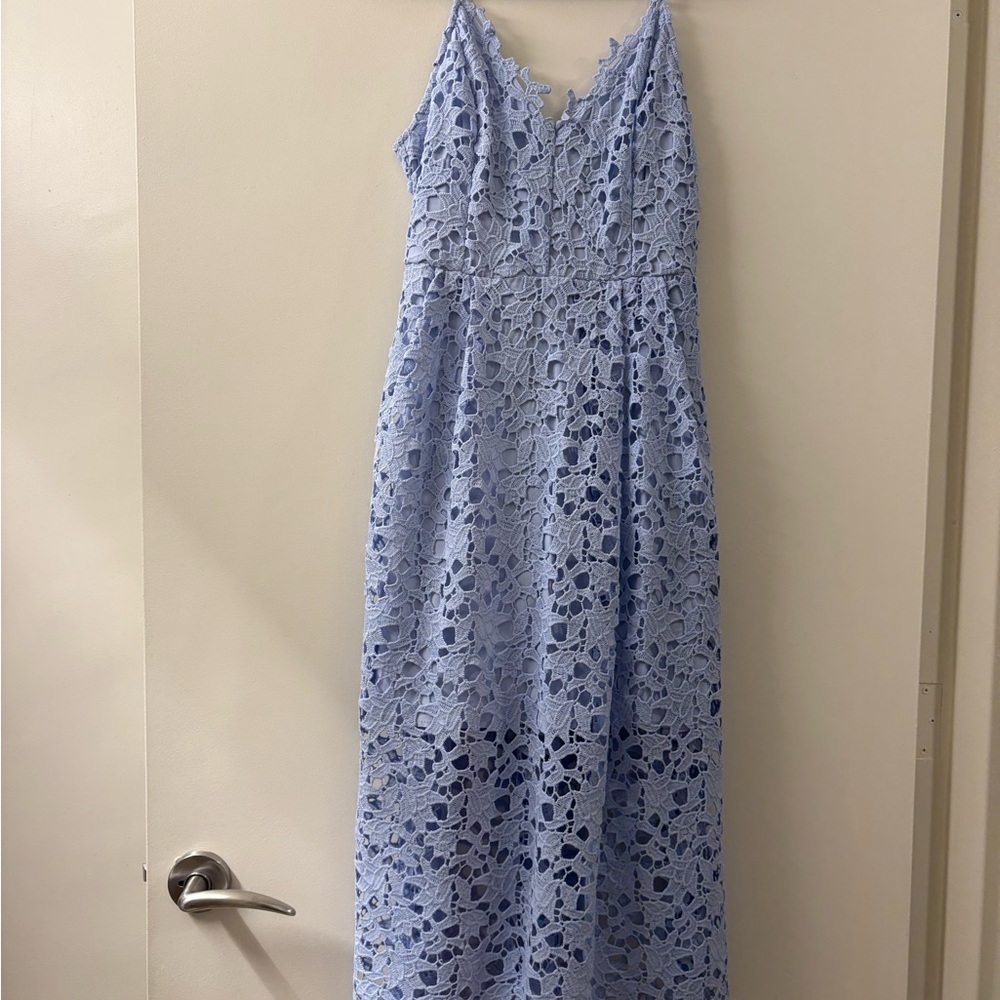 ASTR the Label Light Blue Lace Dress